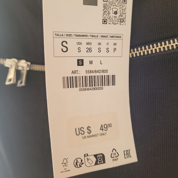 Zara stretch knit dress with zips Size- Small - Picture 7 of 7